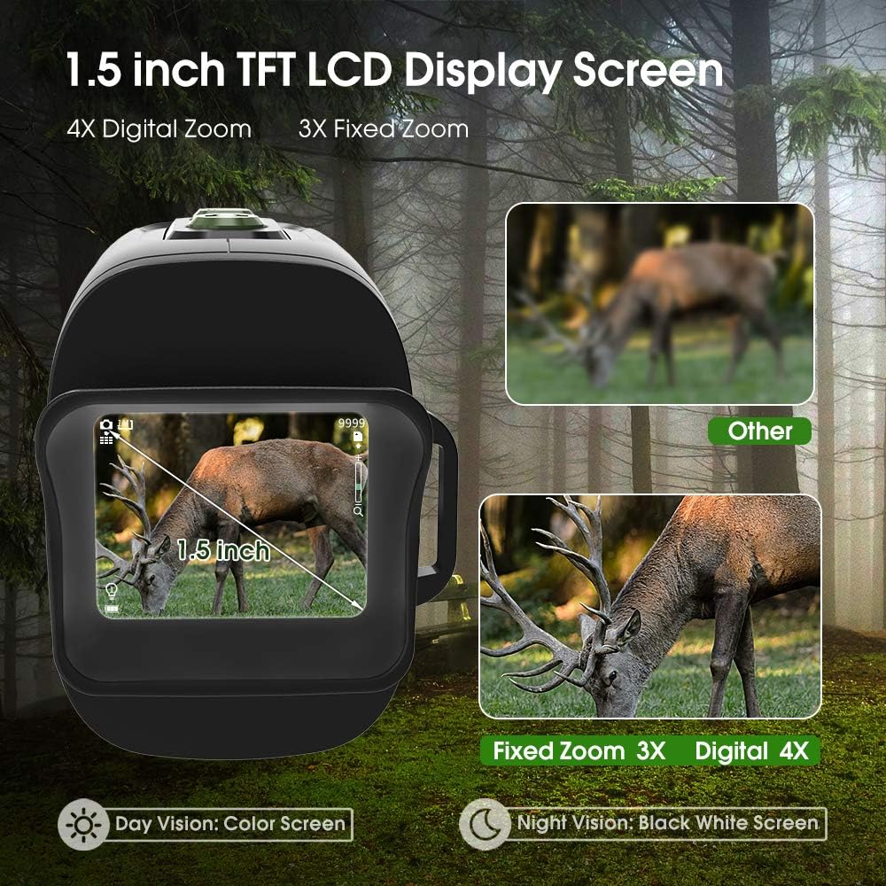 Night Vision Googles, Night Vision Monocular, Long Distance IR Night Vision HD Image 960P Video with 32GB Card for Day and Night Hunting, Camping, Wildlife Observation and Security Monitoring