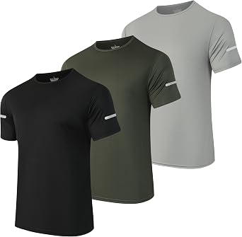 Mens Short Sleeve Mesh T-Shirts Athletic Quick Dry Shirts Running Shirts Moisture Wicking