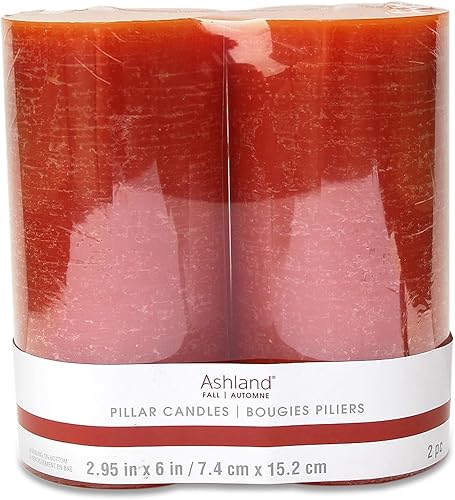 3 x 6 pulgadas velas de pilar naranja, 2 unidades por Ashland, decoración de otoño