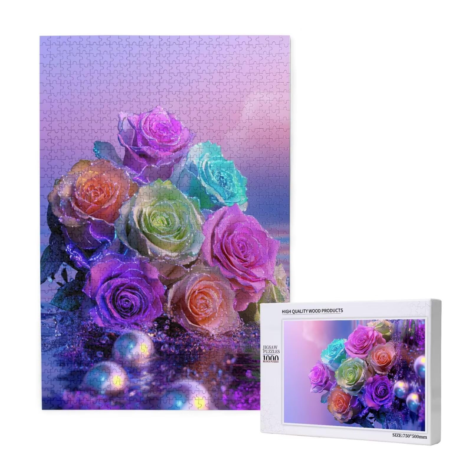 Fleur Puzzle Perle 3000 Pièces Adultes, DIY Puzzles Classiques Art avec Boîte d'emballage et Photos de Référence, Relaxation/Soulagement du Stress/Jeux Amusants, Creatif Cadeau pour Femme M-1970