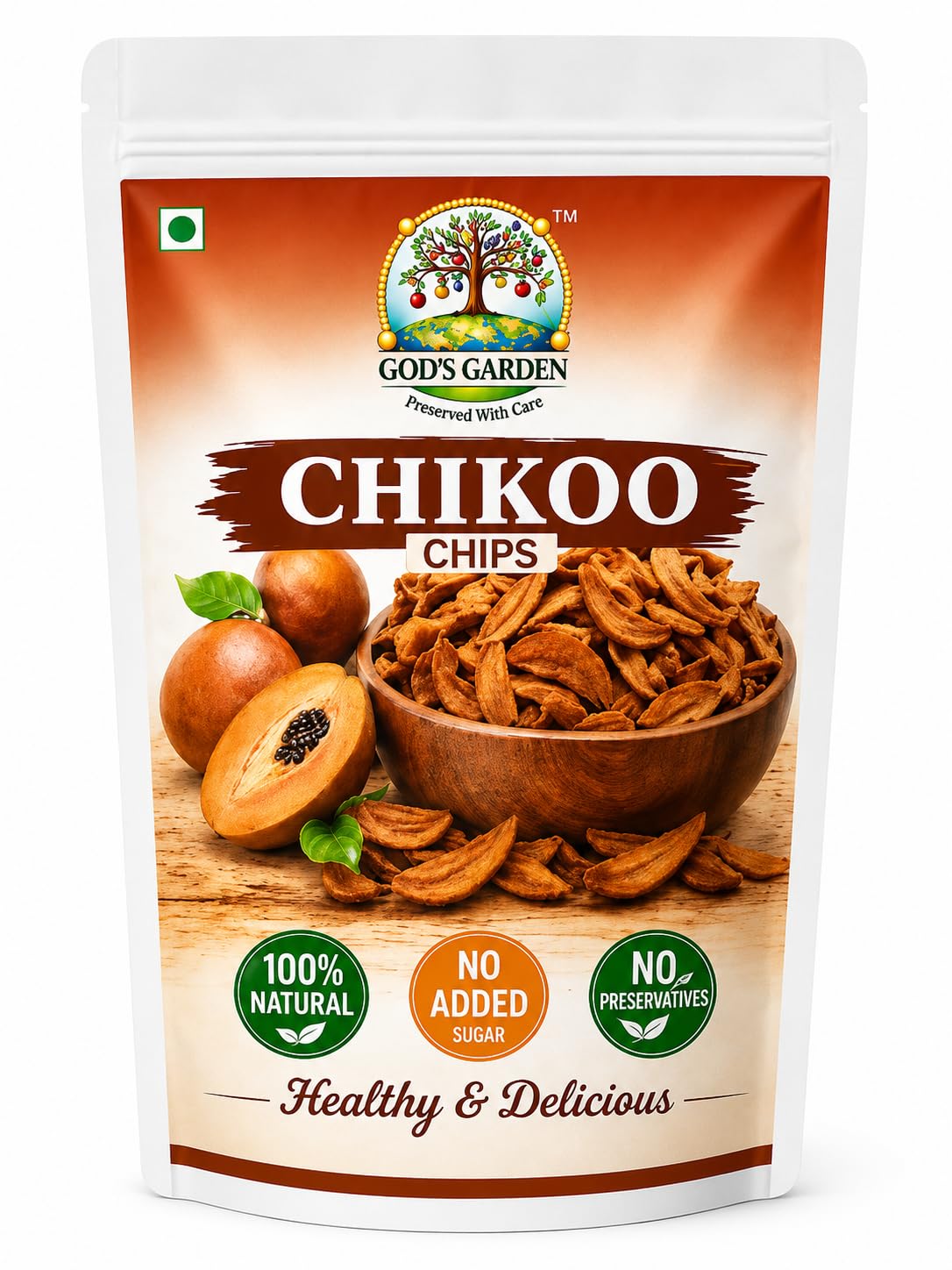God's Garden Chikoo Chips 50g | 100% Natural, No Added Sugar, No Preservatives-image-19