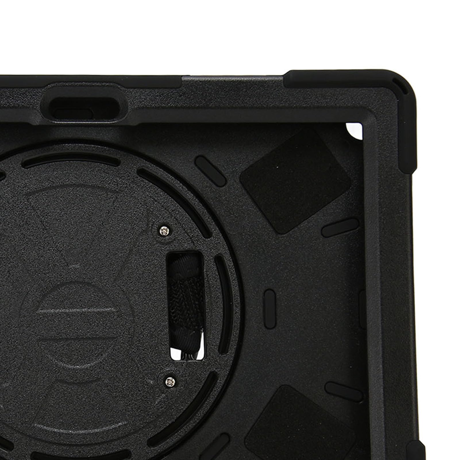 Lazmin112 Custodia per Tablet Fire HD 10, Copertura per Tablet a Protezione Multipla Staffa Girevole a 360 Gradi con Spallacci Custodia Antiurto, Custodia per HD 10 Plus 2021 (Nero)