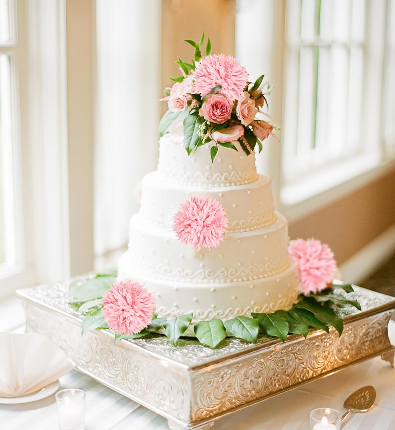 IPOPU 12PCS Pink Chrysanthemums Artificial Flowers 17.3’’ Fake Mums Silk Flowers with Stems for Wedding Home Kitchen Party Garden Indoor Decoration(Pink) - Image 6