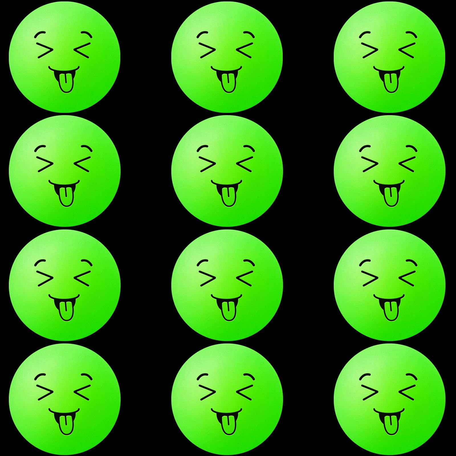 Soulchen 40mm Valentine's Day Table Tennis Balls Bulk St Patrick's Easter Games Balls Table Tennis Gifts Party Games Goodie Bag Pet Playmate(12 Pcs,Glow in The Dark Green,Vivid)
