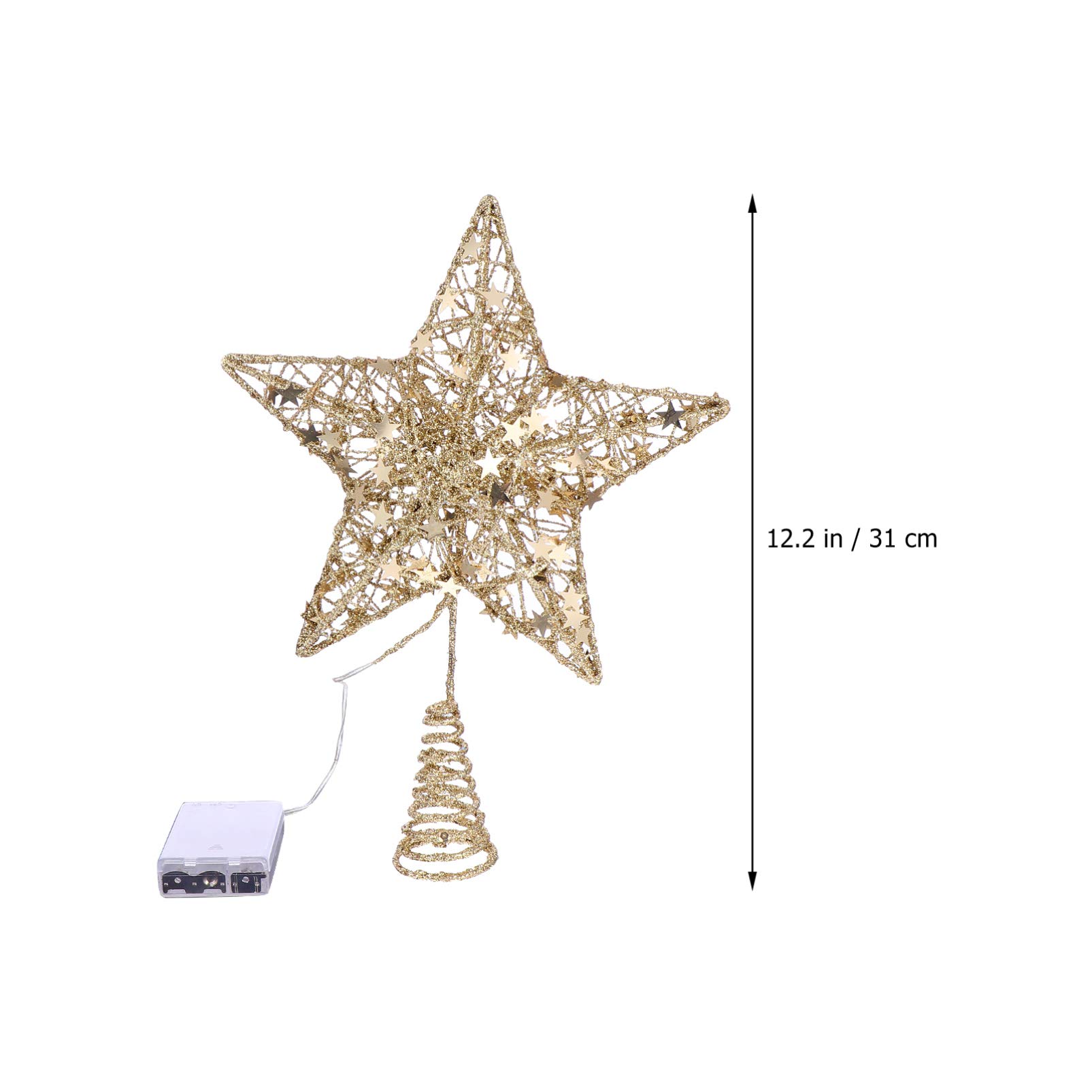 IMIKEYA 2 Pcs Étoile en Haut d'arbre Étoile Lumière LED pour Décoration d'arbre De Chapeau De Décoration pour Sapin Palmier Lumineux Décoration Bling-Bling en Fer Forgé avec