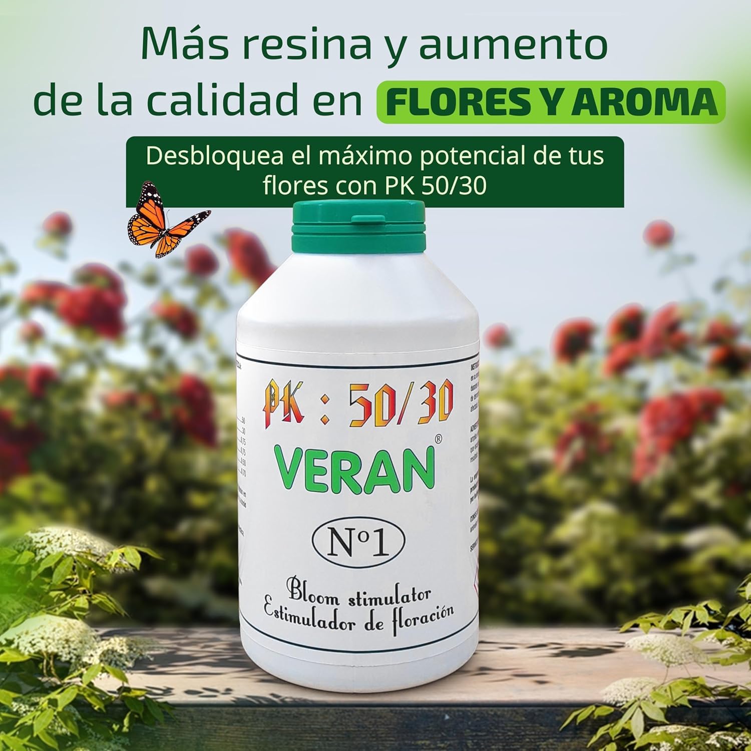 VERAN | Abono Maria PK 50-30 | 1Kg | Consigue Cogollos más Grandes | Aumenta la Producción de Resina y Terpenos | Fertilizante Cogollos Mejora la Calidad de tu Cosecha | Incluye Cuchara Dosificadora