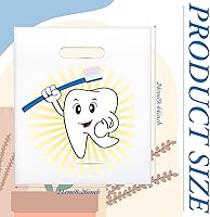 Vista 2 de Aliceset 300 bolsas de mercancía de dientes con asas, bolsas dentales de plástico para pacientes, regalos dentales a granel para consulta dental