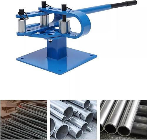 Dobladora manual de tubos, máquina dobladora de tubos de 1-15/16 pulgadas con 7 troqueles, tubo doblador de tubos de acero y cobre para material