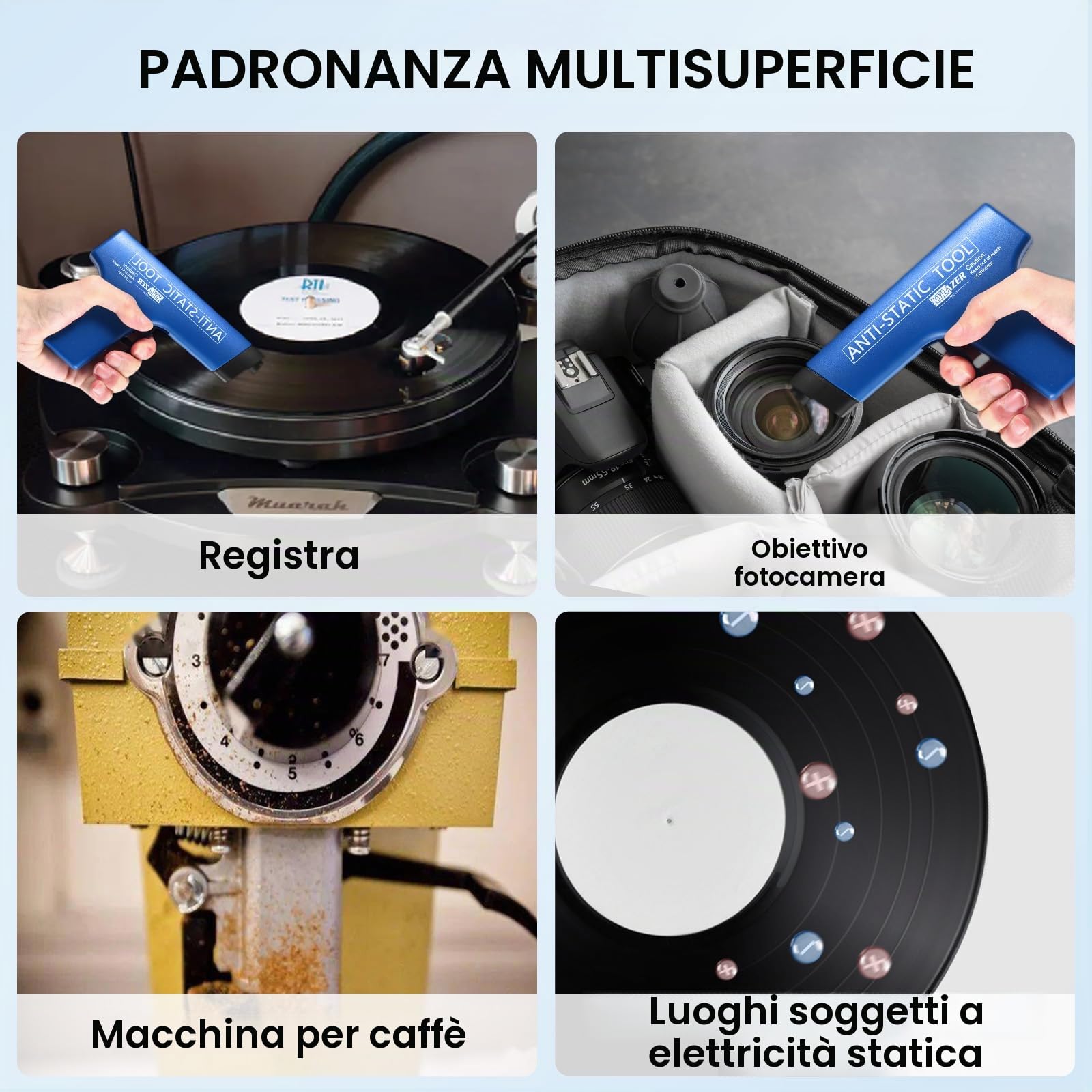 Pistola antistatica | Eliminatore statico | Pistola neutralizzatore statica | Rimozione di elettricità statica | Pulizia della Pellicola | Polvere delle Lenti
