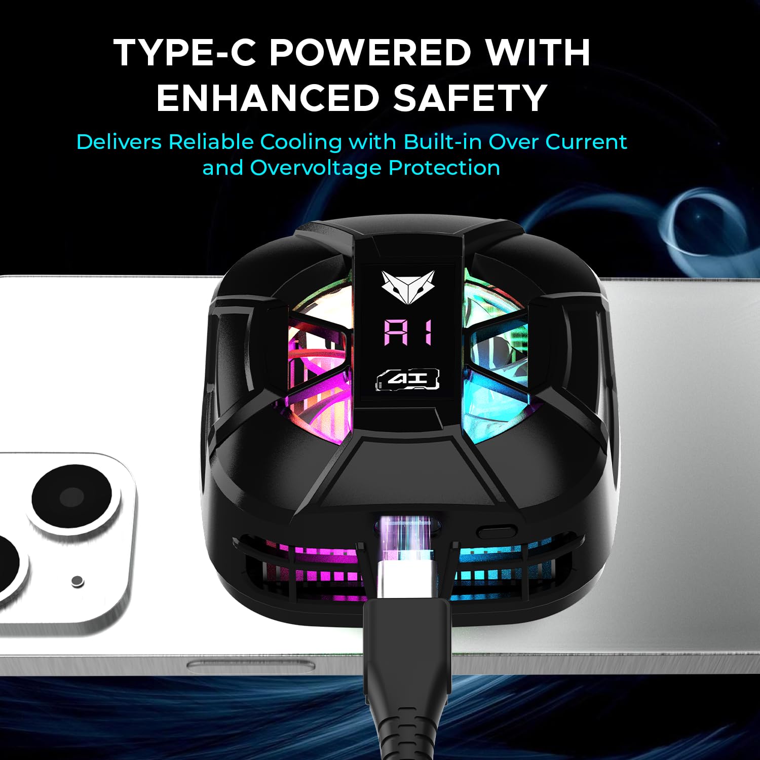 Evofox Hailstone Sense AI Magnetic Semiconductor Mobile Cooler | Smart AI,L1,L2,L3 Mode for Temperature Control |15W Freeze Cooling | for iPhone 12/13/14/15/16,17, iPads and Android Smartphones — Amazon image 9