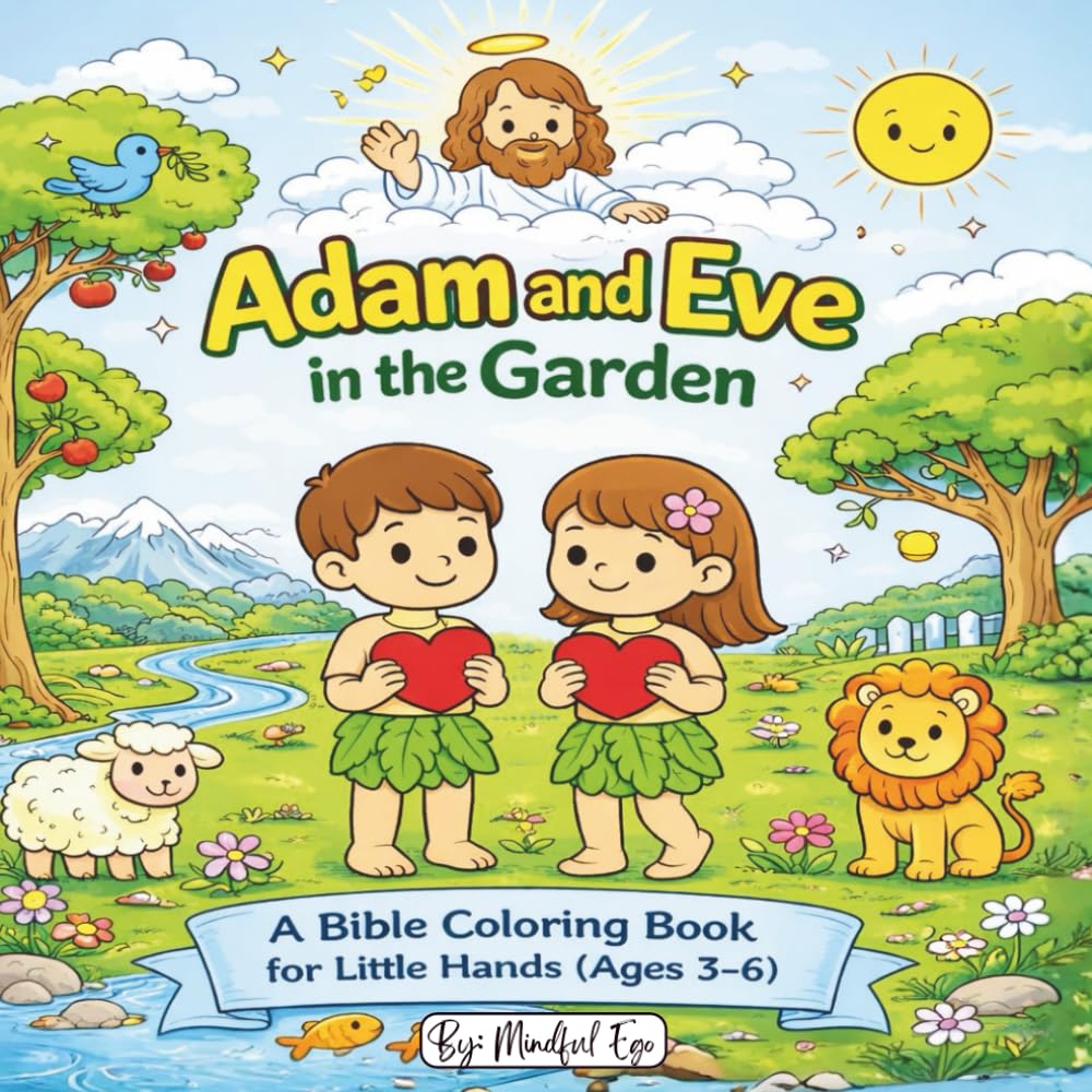 Adam and Eve in the Garden: A Bible Coloring Book for Little Hands (Ages 3–6)