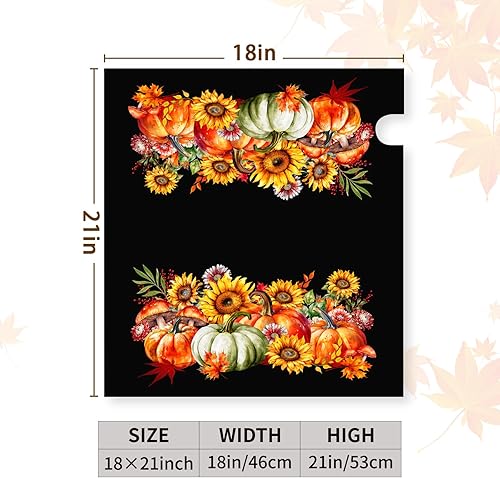 Miniatura 7 de Fundas magnéticas para buzón de otoño, tamaño estándar, diseño de calabaza, girasol, hojas de arce, buzón de correo, cubierta impermeable para