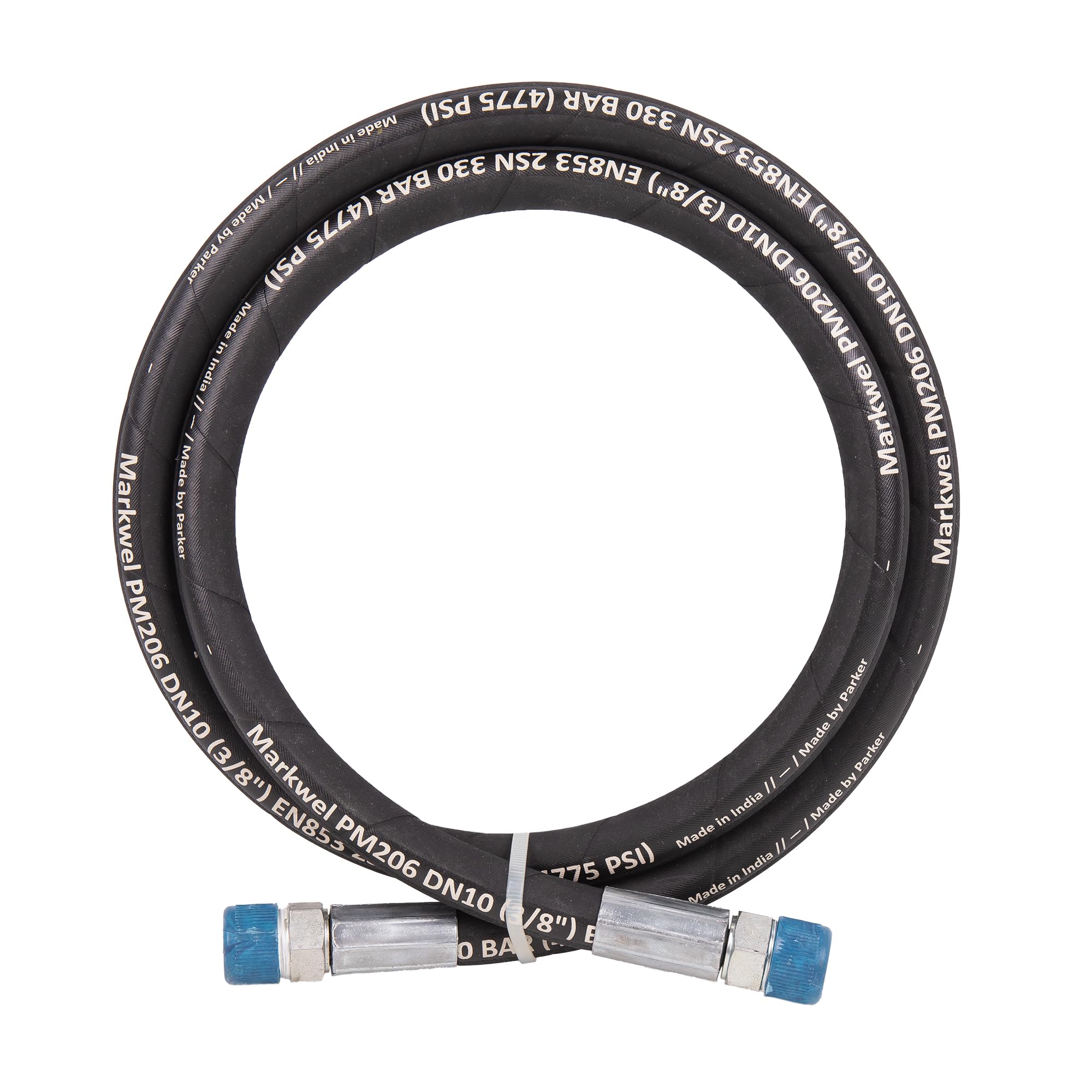 Cofan Manguera hidráulica | Presión: 2200 PSI | 1/2" BSP | Longitud: 1,5 m | Adecuado para bombas neumáticas lubricantes