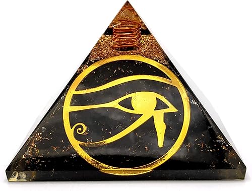 Miniatura 8 de Pirámide de orgón grande  Cristal de pirámide de turmalina negra  Ojo de pirámide de orgonita Ra  Pirámides de órgano Curación de energía positiva