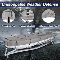 Vista 4 de Jon Boat de grado marino 900D, resistente a la decoloración y al desgarro, resistente al agua y protección UV, con correas de hebilla de metal
