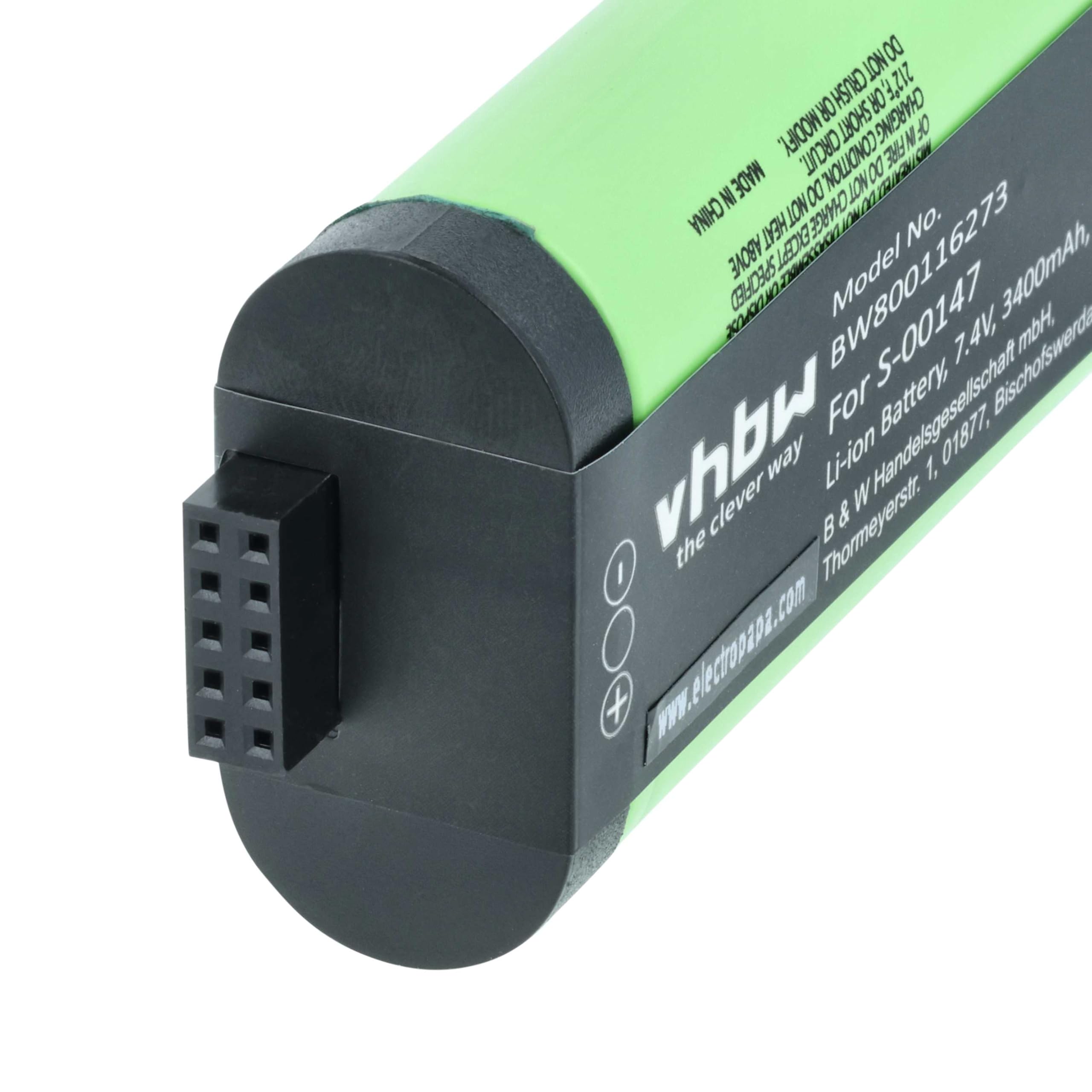 vhbw batteria compatibile con Logitech Ultimate Ears UE MegaBoom S-00147 casse, altoparlanti, speaker (3400mAh, 7,4V, Li-Ion) - Sostituisce 533-000116, 533-000138