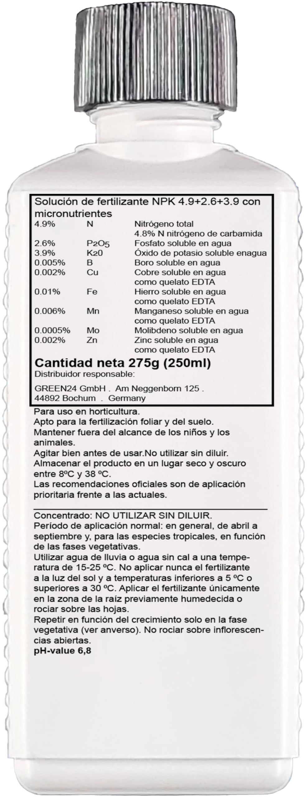 Fertilizante profesional para Spathiphyllum con nutrientes específicamente adaptados a la planta. (250ml)