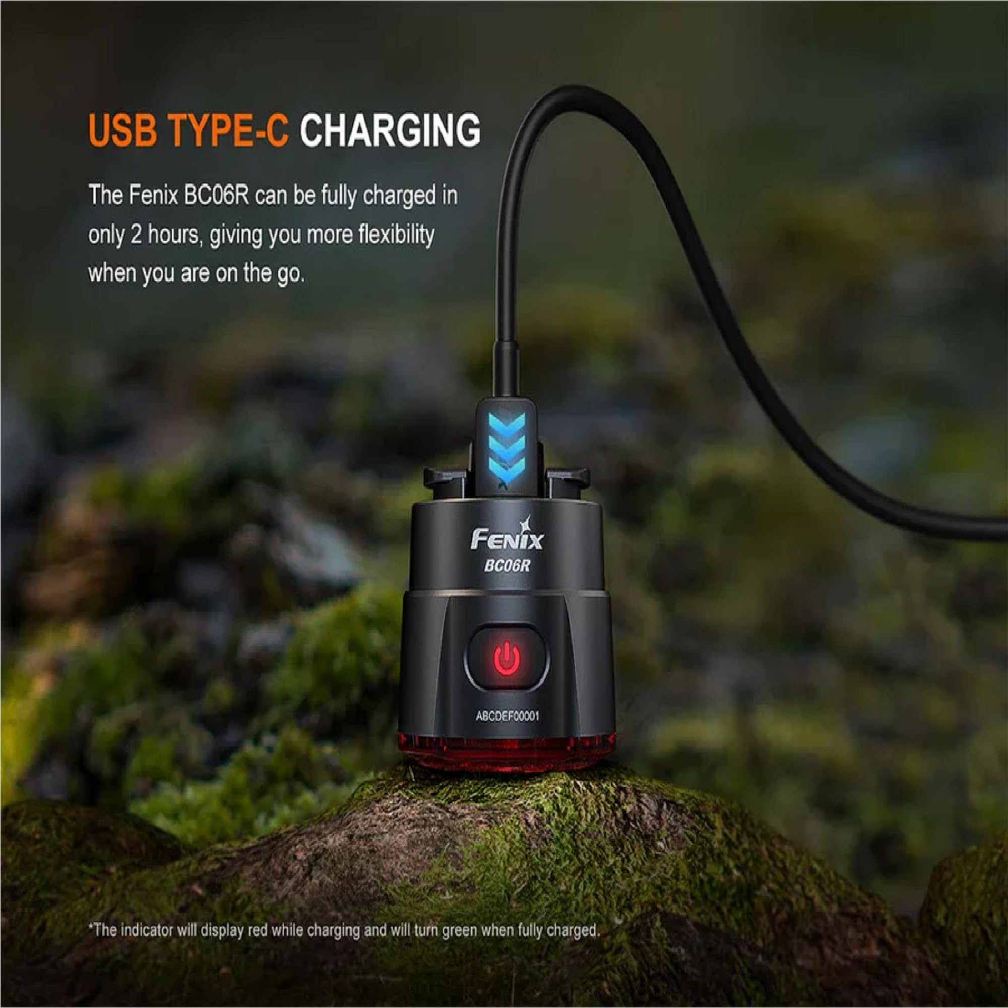 Fenix BC06R Feu arrière Rechargeable pour vélo | 30 lumens | 100 m | 24,5 Heures Max | Faible et Haut rendement avec Plusieurs Modes d'alerte | Fonction de freinage 90 lumens | IP66