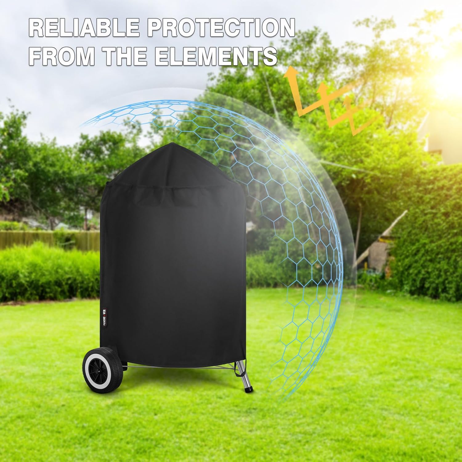 Grill Cover for Weber Kettle Charcoal 22 Inch, Heavy Duty Waterproof BBQ Grill Covers Fade Resistant