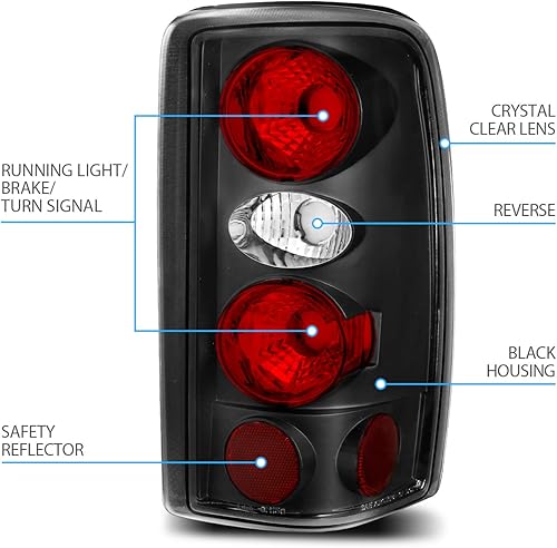 Miniatura 9 de AmeriLite Juego de luces traseras de freno cromadas de repuesto para Chevy SuburbanTahoe - lado del pasajero y del conductor