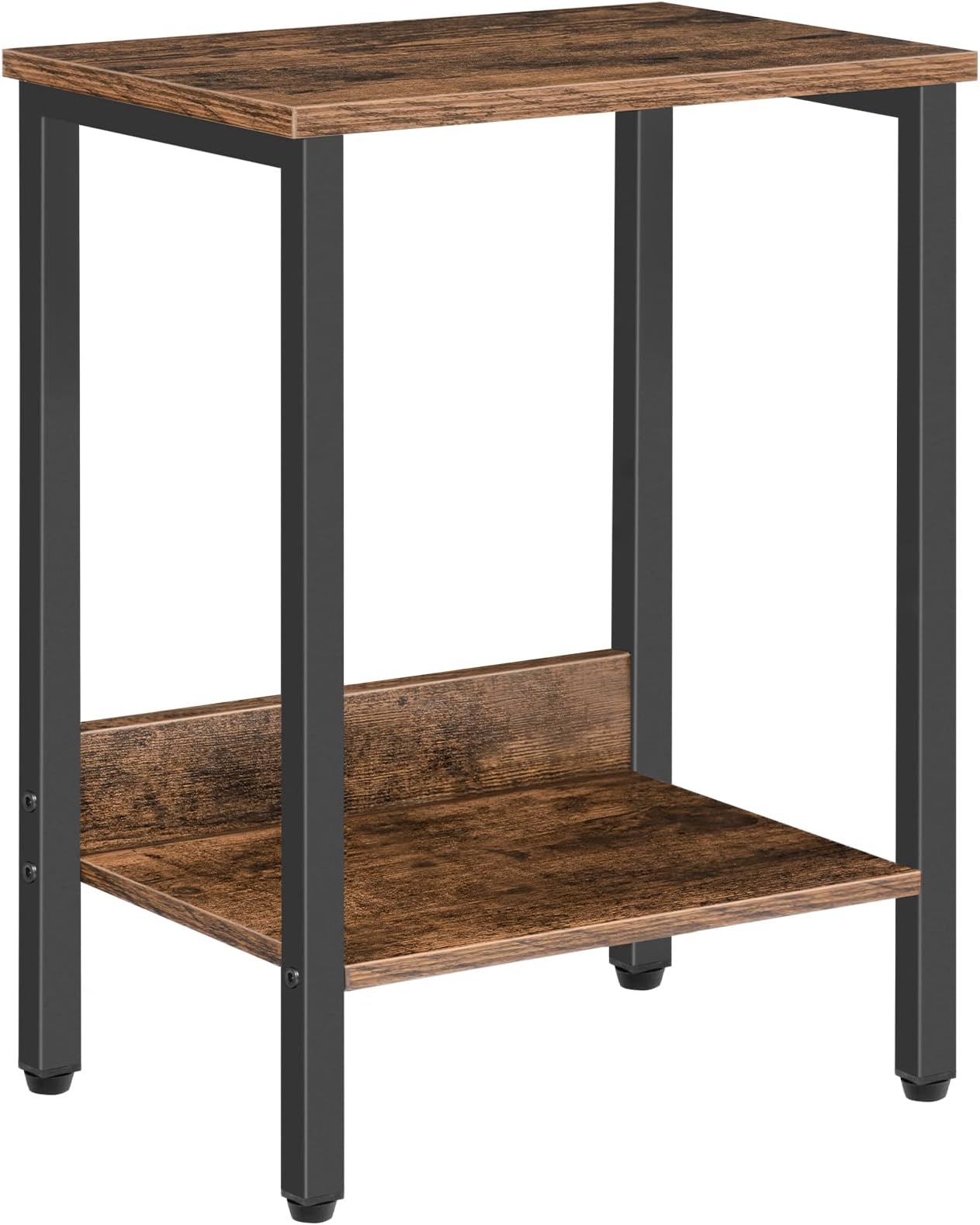 MAHANCRIS End Table, Side Table with Storage Shelf, Nightstand for Small Spaces, Industrial Bedside Table, Steel Frame, sofa side table for Living Room, Bedroom, Easy Assembly, Rustic Brown AETHR5001Z