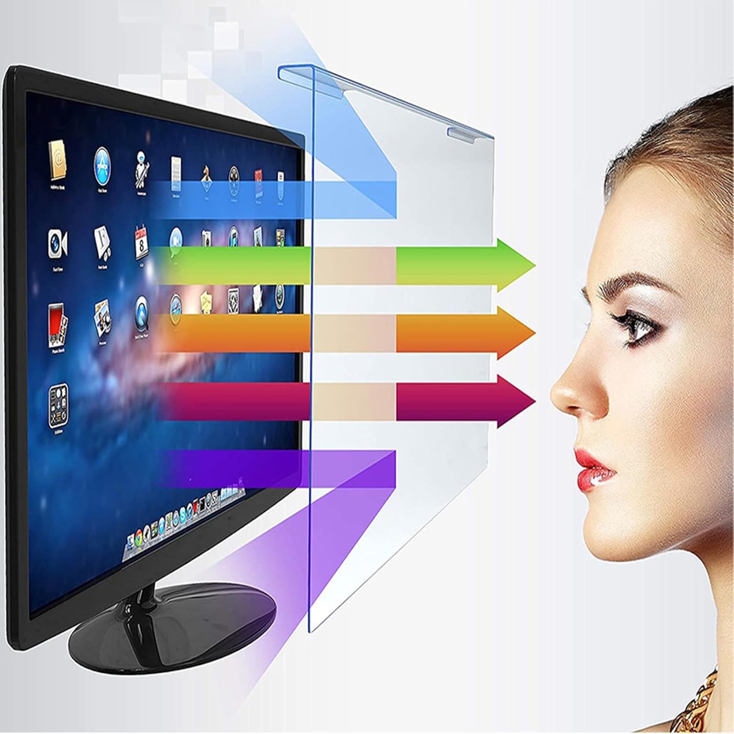 Pantalla De Privacidad para Monitor De Ordenador, Película De Privacidad para Ordenador, Protector De Pantalla Colgante, Película Barrera, Panel De Película Fil(32 Pulgadas, 730 X 440 Mm)