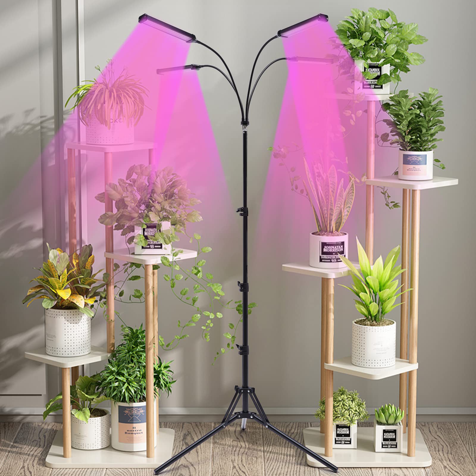 Lampa LED do uprawy roślin z 4 głowicami, 3 tryby kolorów, 10 natężeń
