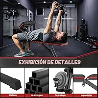 Vista 5 de Weight Bench Press, Adjustable Workout Benches for Home Gym Dumbbell Exercise, 800 LB Stable Incline Decline Bench for Full Body Workout