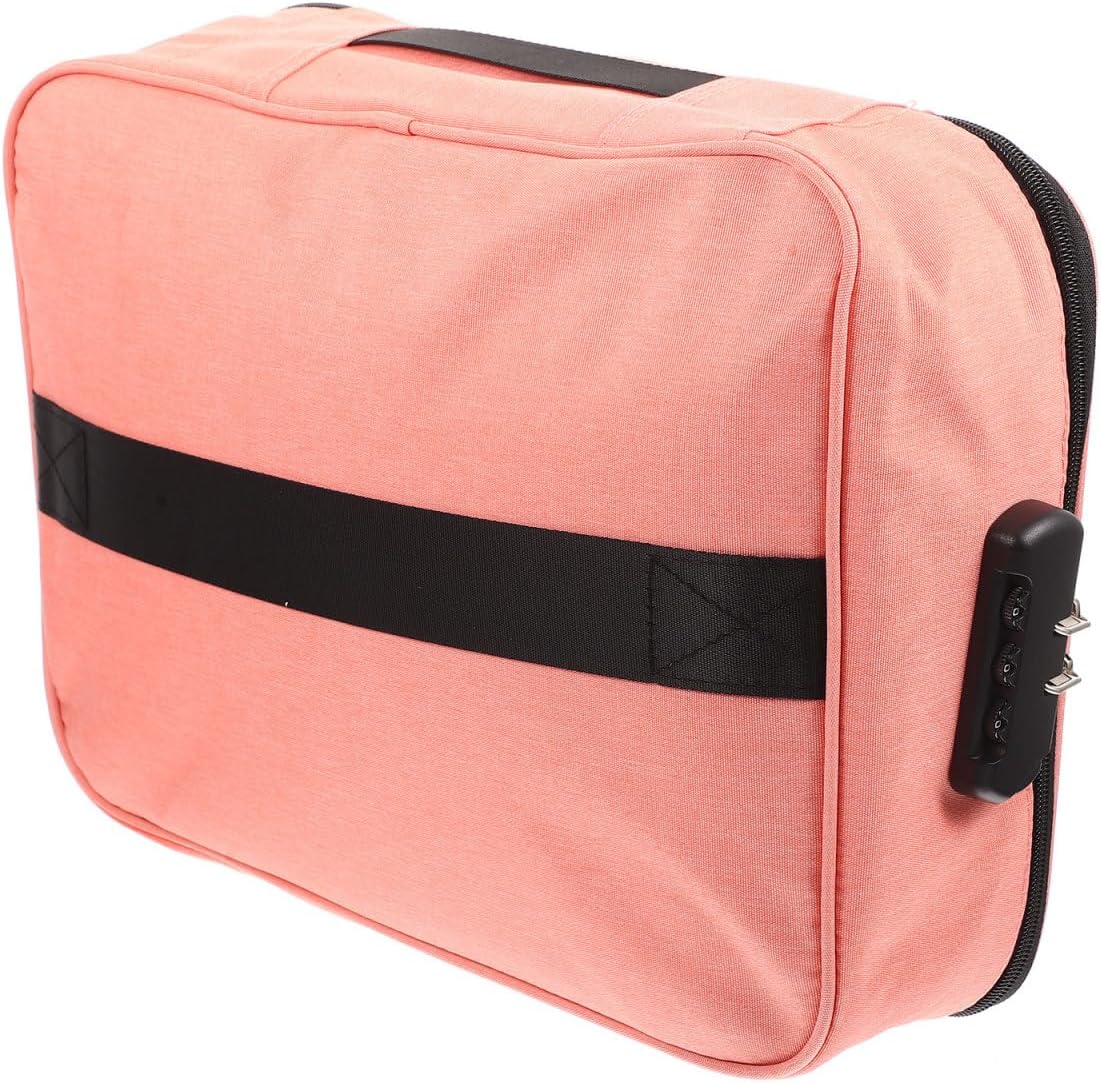 Operitacx Waterproof Fireproof Document Bag with Lock 14.4 Inch Multi-Layer Certificate Organizer for Home Office Travel Important Paper Storage