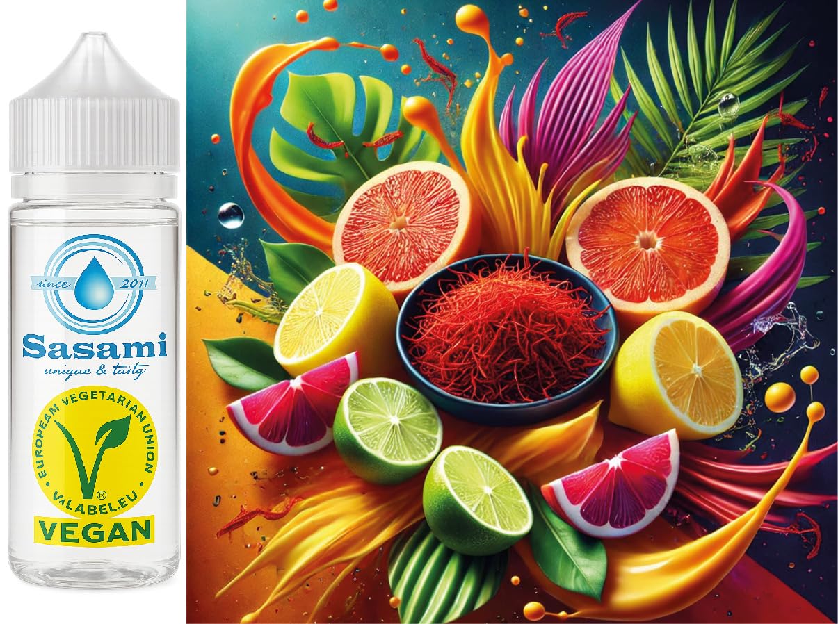 Sunshine Gold – szafran, cytryna, grejpfrut i limetka aromat koncentrat – Wegański – Sasami – 100ml