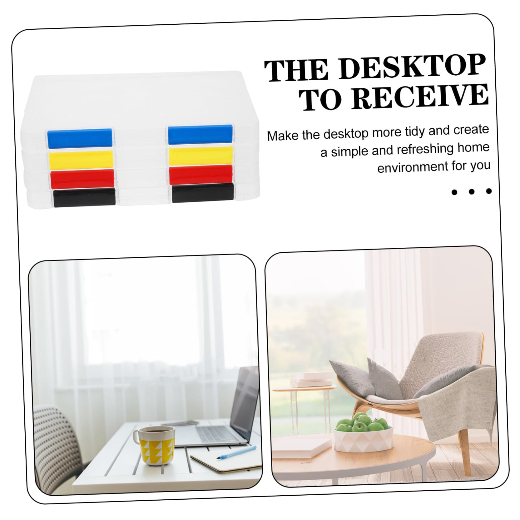 Artibetter Scatole Portadocumenti 4 Pezzi in Plastica Trasparente Resistente e Non Deformabile, Organizer per File per Ufficio e Libreria