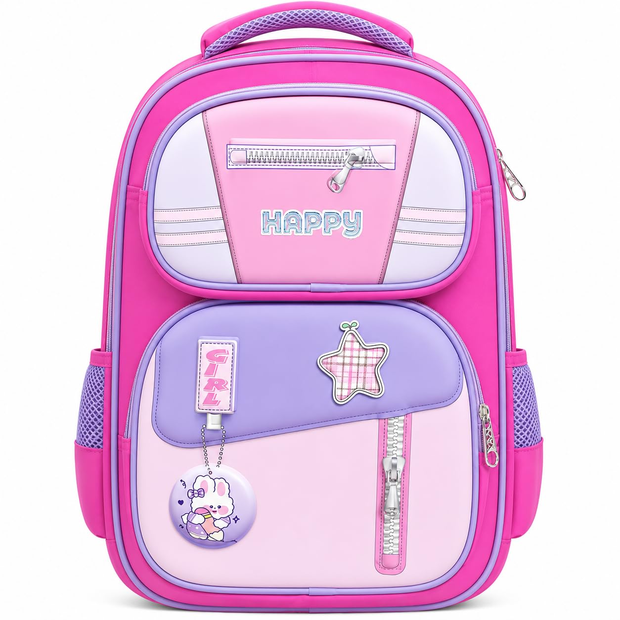 School Bag for Kids Boys & Girls 5-10 Years – Cute Cartoon Dinosaur Backpack Large Capacity Waterproof School Bag with Bottle Pocket Multi-Compartment Lightweight Bag for Nursery & Primary-image-6