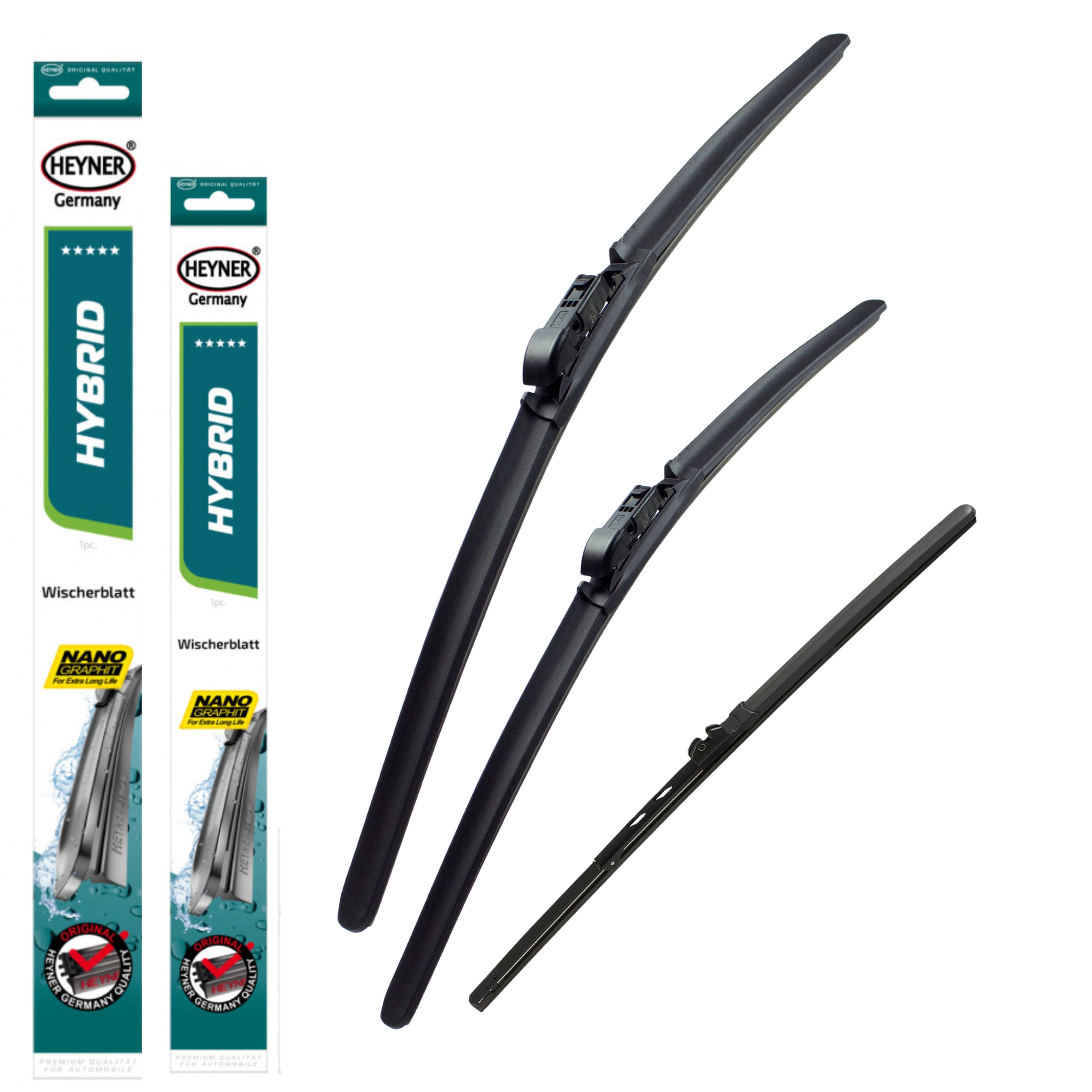 Heyner Set 3 Spazzole Tergicristallo Ibride Per VW Golf VII (2012-2020) – Anteriori 650/450 Mm E Posteriore 280 Mm