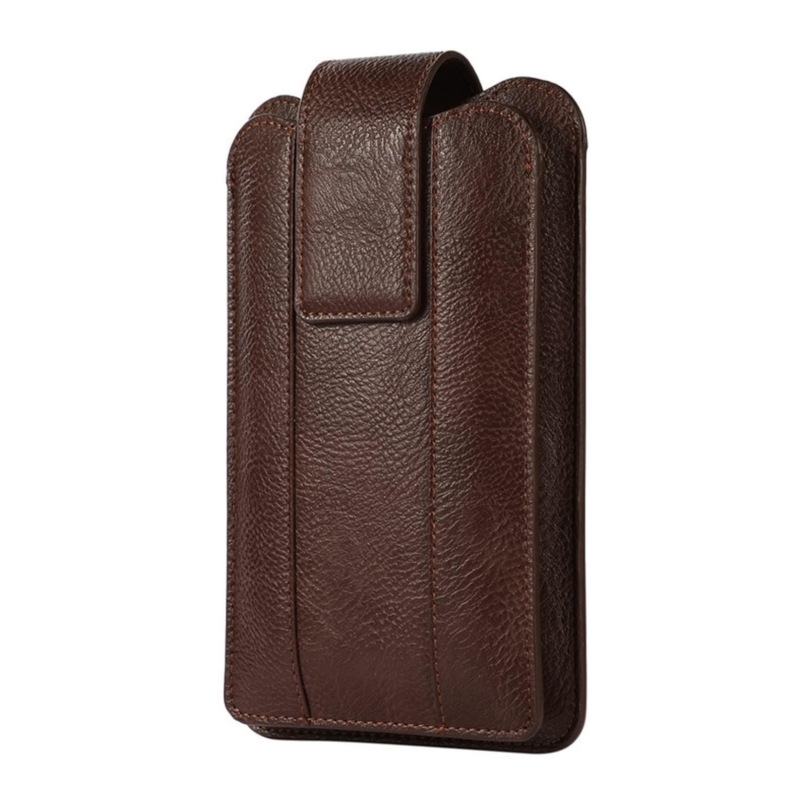 Handy-Gürteltasche für Herren Verstellbare doppellagige Gürteltasche Handytasche Flip Bag Ledertasche (Color : Brown, Size : 18.5X10.5X3CM)