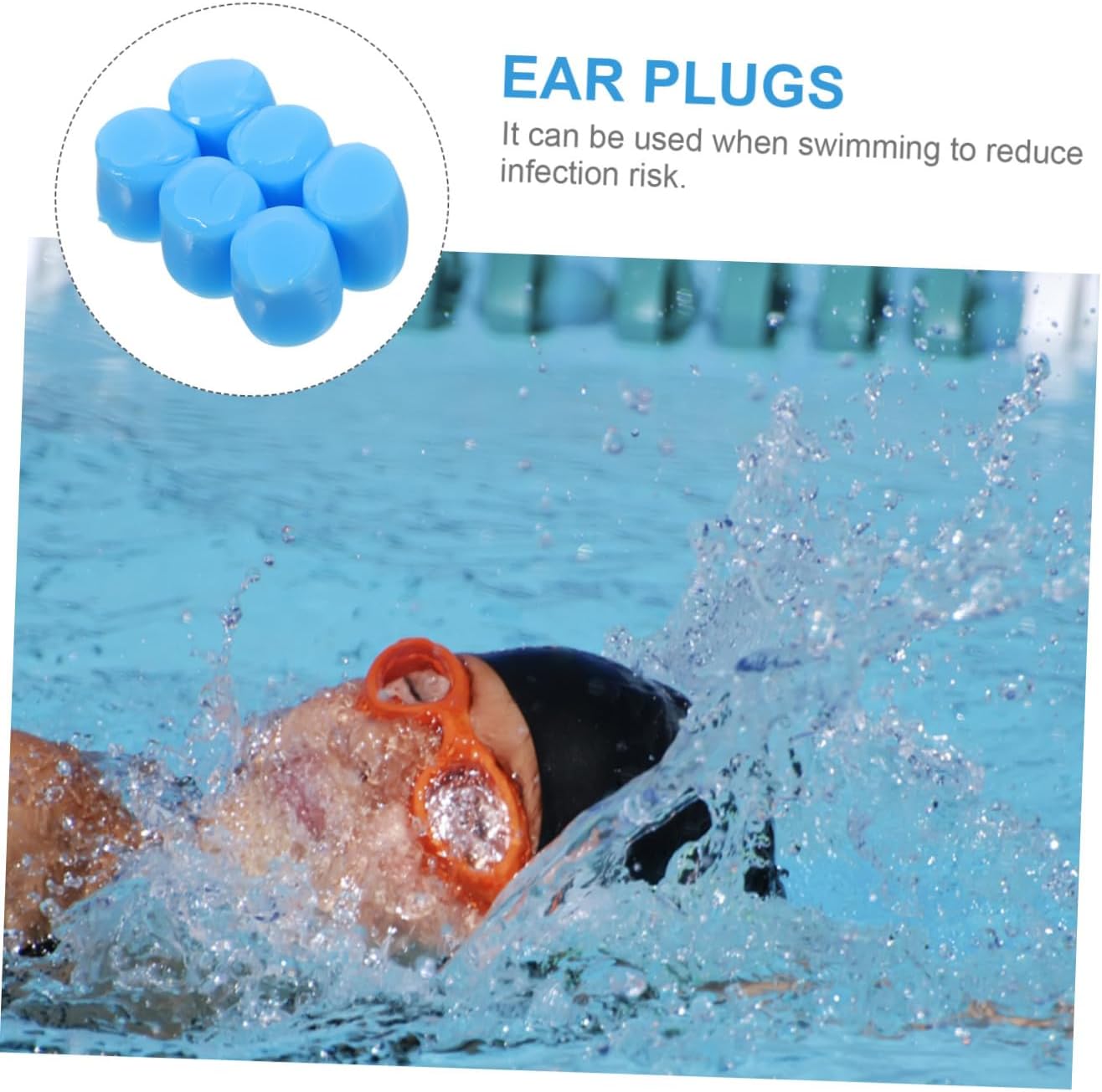 COLLBATH Silicone Ear Plugs for Swimming 3 Pairs Noise Reducing Ear Covers for Boys and Girls Adults Flying Water Ear Plugs for Bath (red Blue Random)