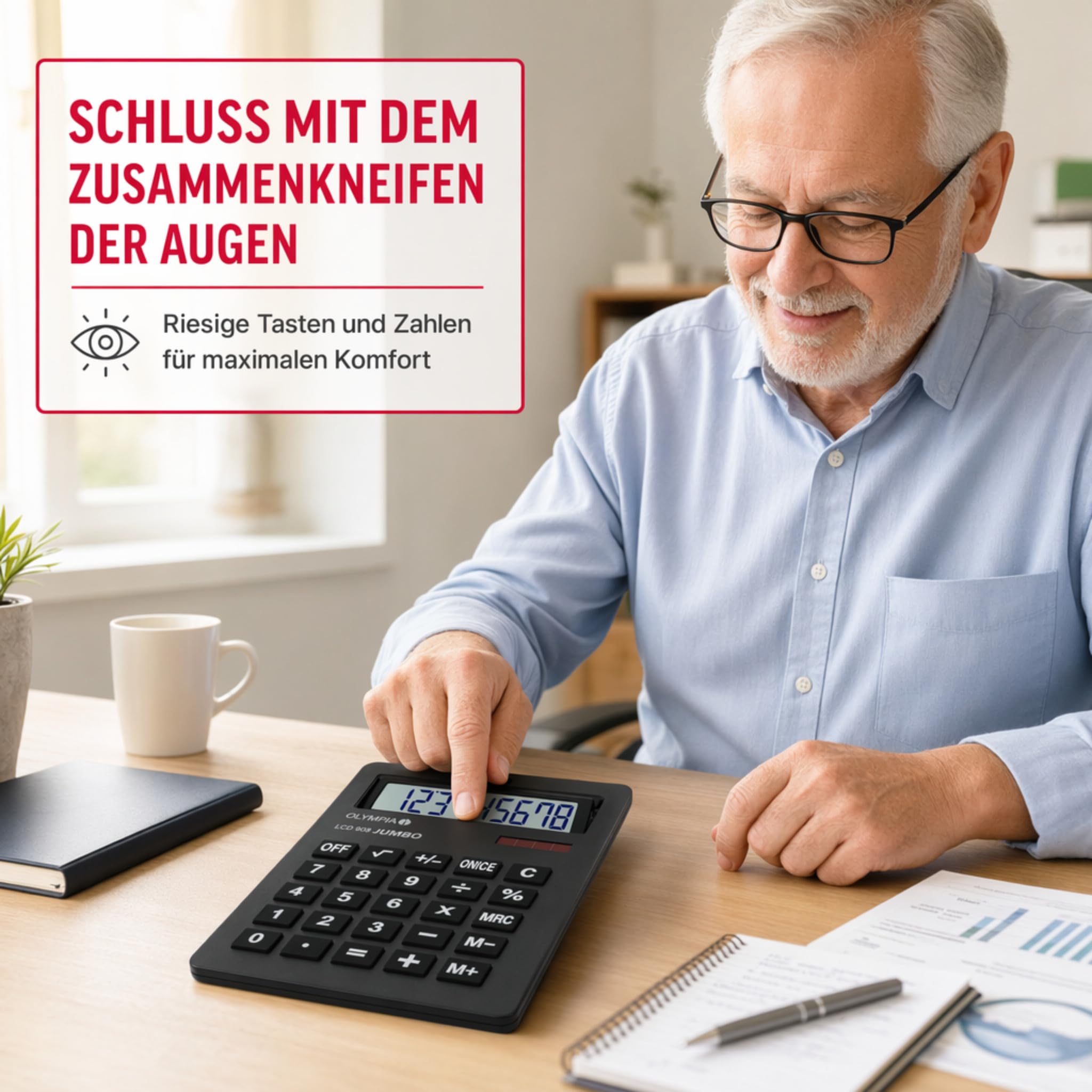 Olympia Calculatrice LCD 908 Noir