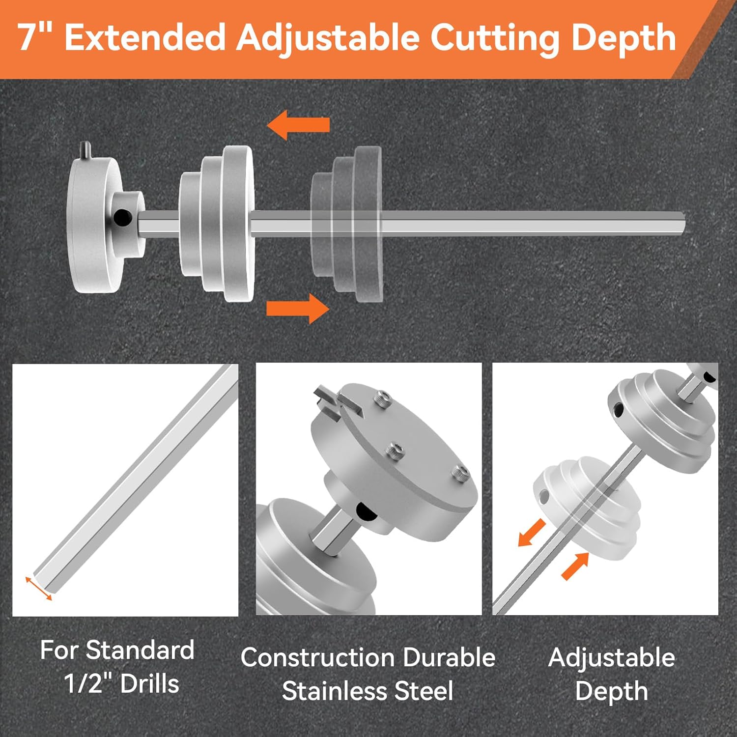 Inside Pipe Cutter for PVC Pipe-Aluminum Alloy Internal PVC Pipe Cutter for 1-1/2"and 2"Pvc Pipe, 7"Adjustable Cutting Depth PVC Pipe Cutter Tool Suitable for ABS, PVC, CPVC, PE, or PP Material