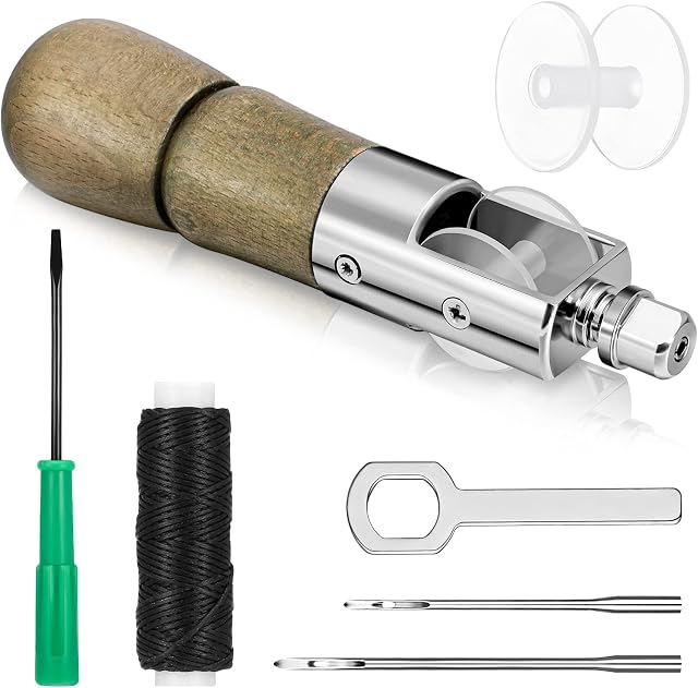 Dacitiery Repair Stitch Tool Sewing Awl for Bounce Houses, Inflatables, Tarps, Leather, Thick Fabric, Shoes, Bags, Belt, Upholstery Repair Kit & Crafts Leather Stitching 7pcs