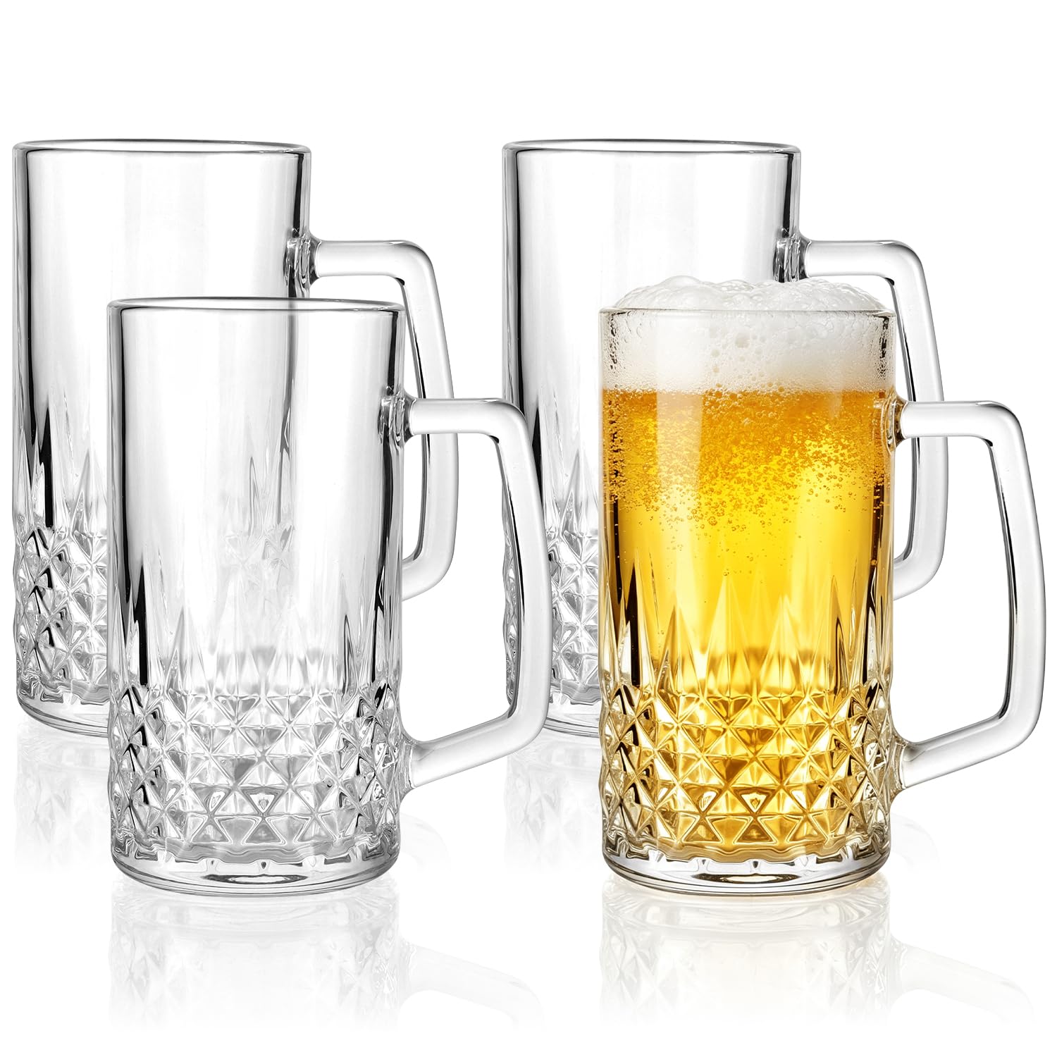 Photo 1 of GOSDENG 4 Pack Insulated Beer Mugs, 20 oz