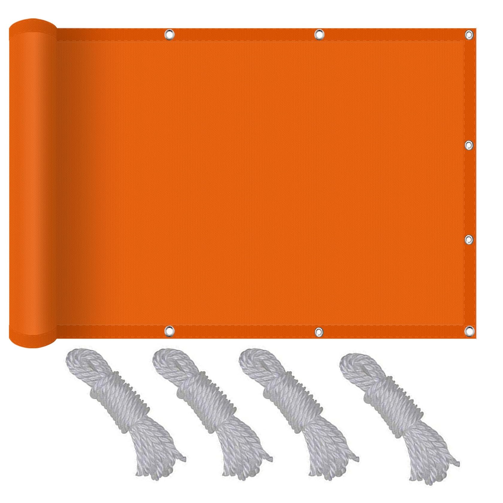 Voile d'ombrage rectangulaire 2 x 4 m anti-UV toile jardin orange