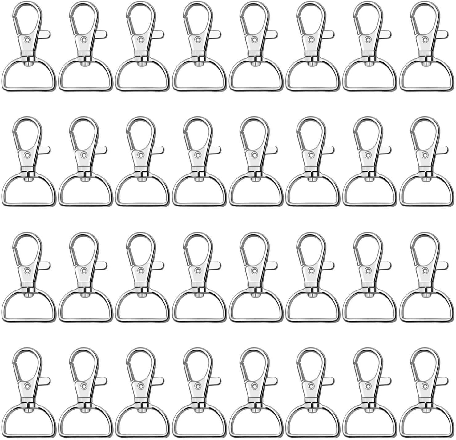 Key Chain Clip Hook, Anezus D Ring Clip Keychain Lanyard Swivel Snap Hooks Clip on Key Ring for Crafts and Purse Hardware (3/4 inch)