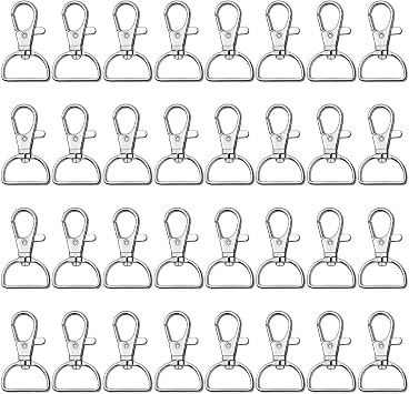 Key Chain Clip Hook, Anezus D Ring Clip Keychain Lanyard Swivel Snap Hooks Clip on Key Ring for Crafts and Purse Hardware 3/4 inch
