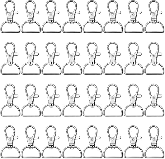 Key Chain Clip Hook, Anezus D Ring Clip Keychain Lanyard Swivel Snap Hooks Clip on Key Ring for Crafts and Purse Hardware (3/4 inch)