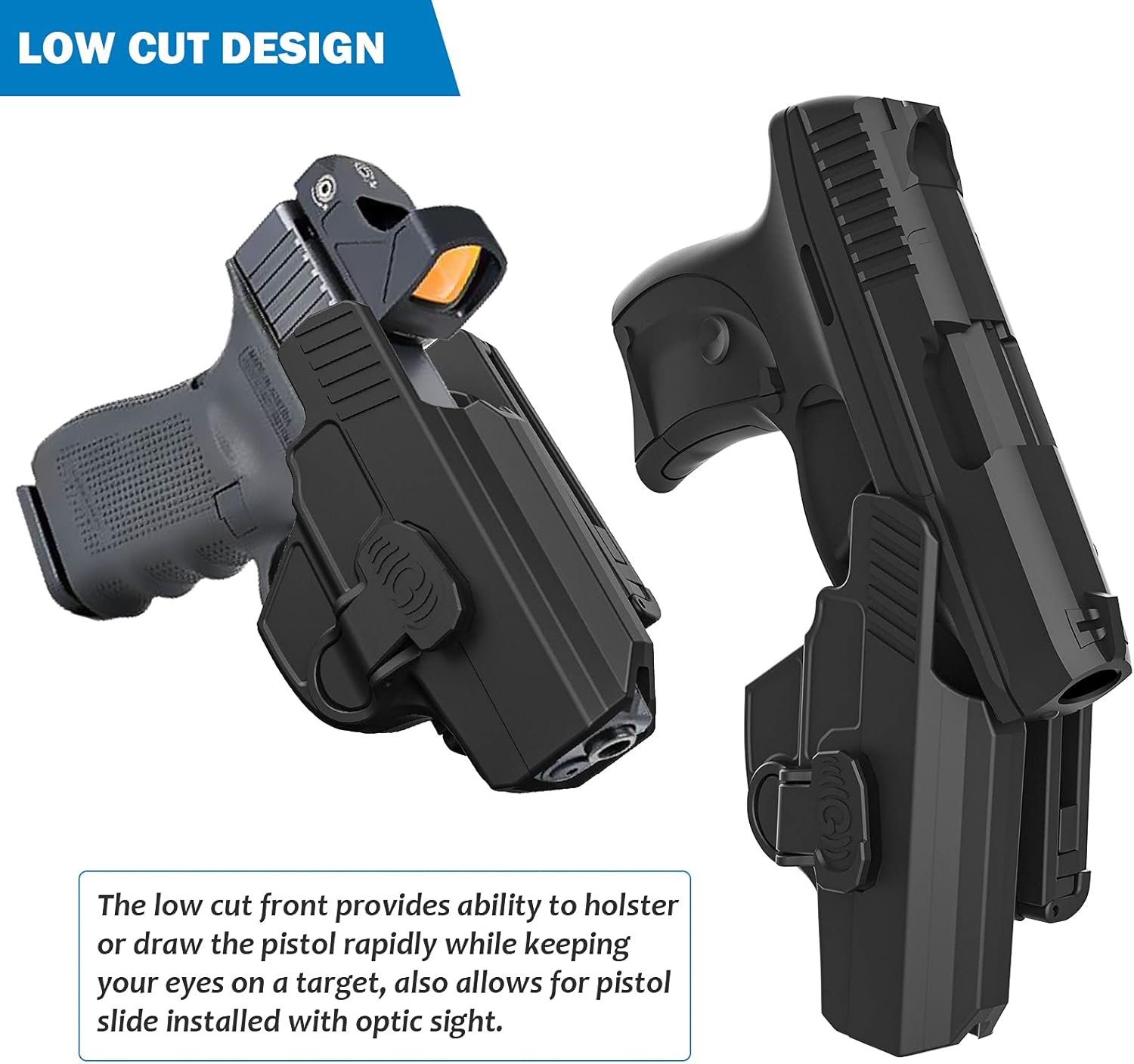 OWB Holster for Ruger LC9 LC9s LC380 EC9 Ec9s, Tactical 60° Adjustable Outside Waistband Open Carry Paddle Belt Holster with Index Finger Relase Button, Right-Handed (Unfit Laser/Sight Version)