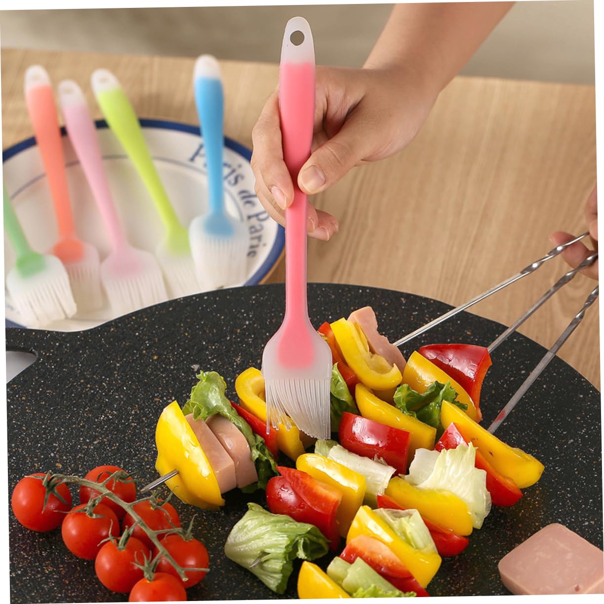 Mipcase 2pcs Silicone Oil Brush Basting Brushes for Bbq Baking and Cooking Ergonomic Handheld Pastry and Sauce Applicators Easy to Clean