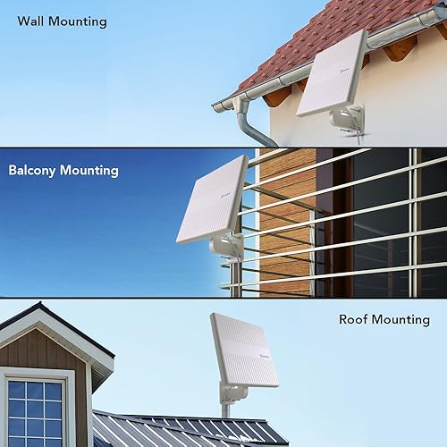 Miniatura 7 de ANTOP ANTENNA Antena omnidireccional de TV al aire libre con divisor de 2 vías, antena HDTV de recepción 360 65 millas