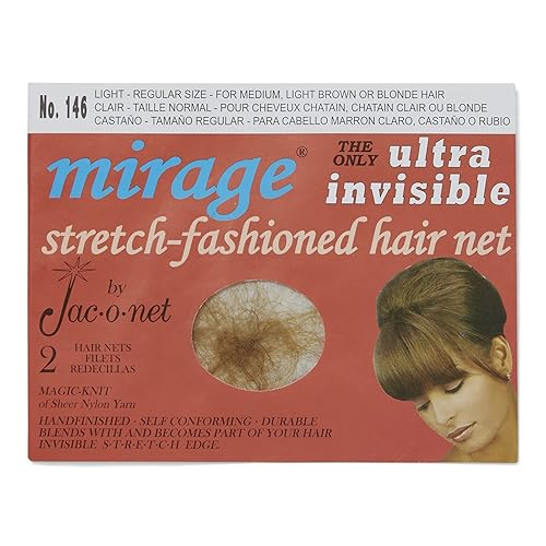 Hair Net Jac-O-Net Mirage - Luz ultra invisible 2 por paquete paquete de 12