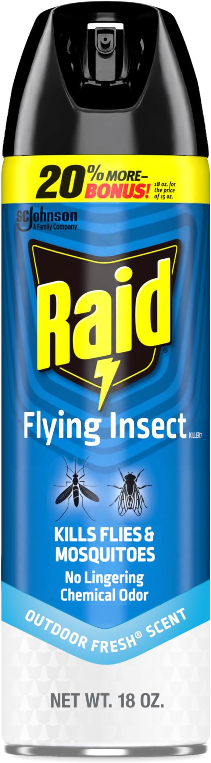 Flying Insect Spray, Outdoor Fresh Scent, Kills Flies, Mosquitoes, and Other Flying Insects on Contact, for Indoor and Outdoor Use, 18oz
