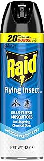 Raid Flying Insect Spray, Outdoor Fresh Scent, Kills Flies, Mosquitoes, and Other Flying Insects on Contact, for Indoor and Outdoor Use, 18oz