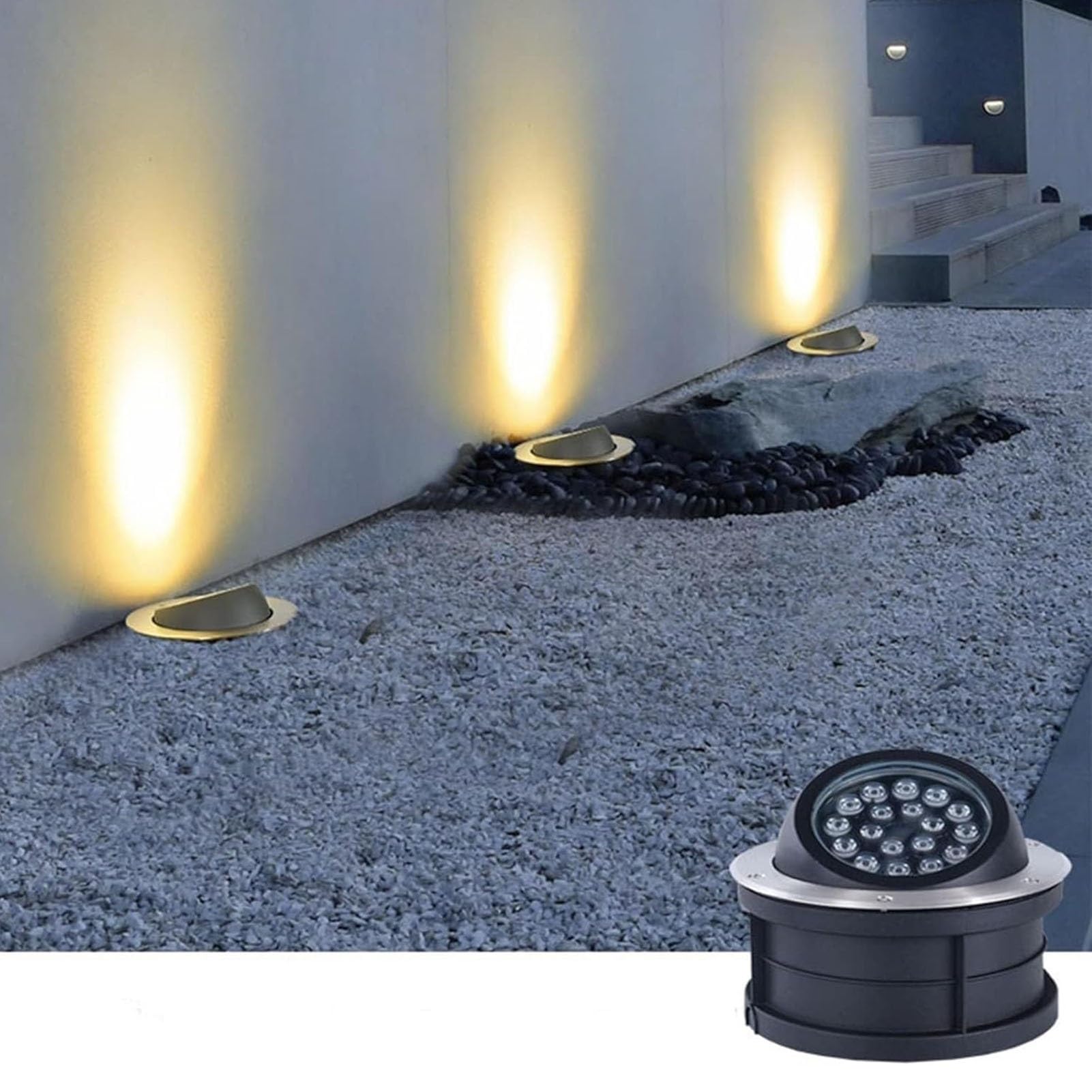 Reflektory Ogrodowe Led Do Ogrodu, Lampy Ogrodowe Do Wkopania W Ziemię, Lampy Podłogowe Z Regulacją Kąta Nachylenia, Wodoodporna Lampa Podłogowa Ip67, Okrągła Lampa Ogrodowa Led Ze Stali Nierdzewnej,